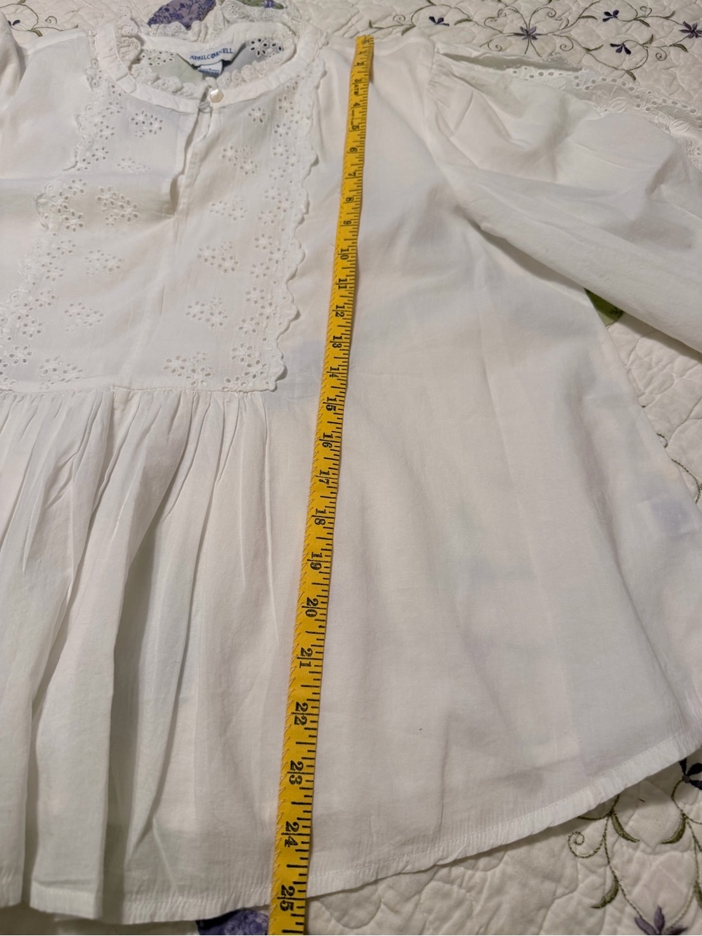 April Cornell White Eyelet Peasant Blouse - Picture 14 of 15